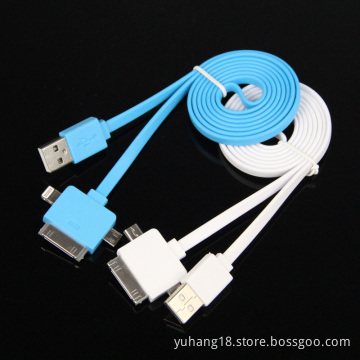 Multi-Function 1 in 3 Flat USB Cable